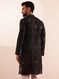 SOJANYA Men Embroidered Mirror Work Kurta