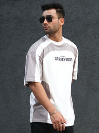 Powerlook Men Typography Printed Round Neck Cotton Oversized T-Shirt