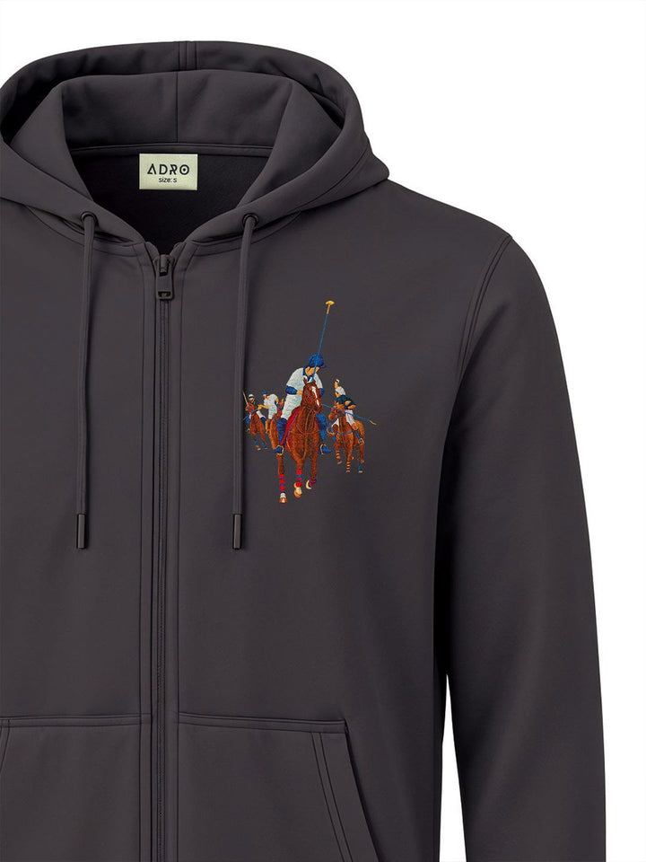 ADRO Men Printed Hooded Cotton Sweatshirt