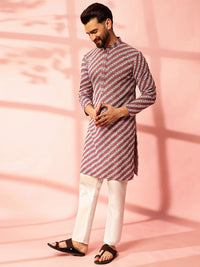 Anouk Men Embroidered Regular Sequinned Pure Cotton Kurta with Pyjamas