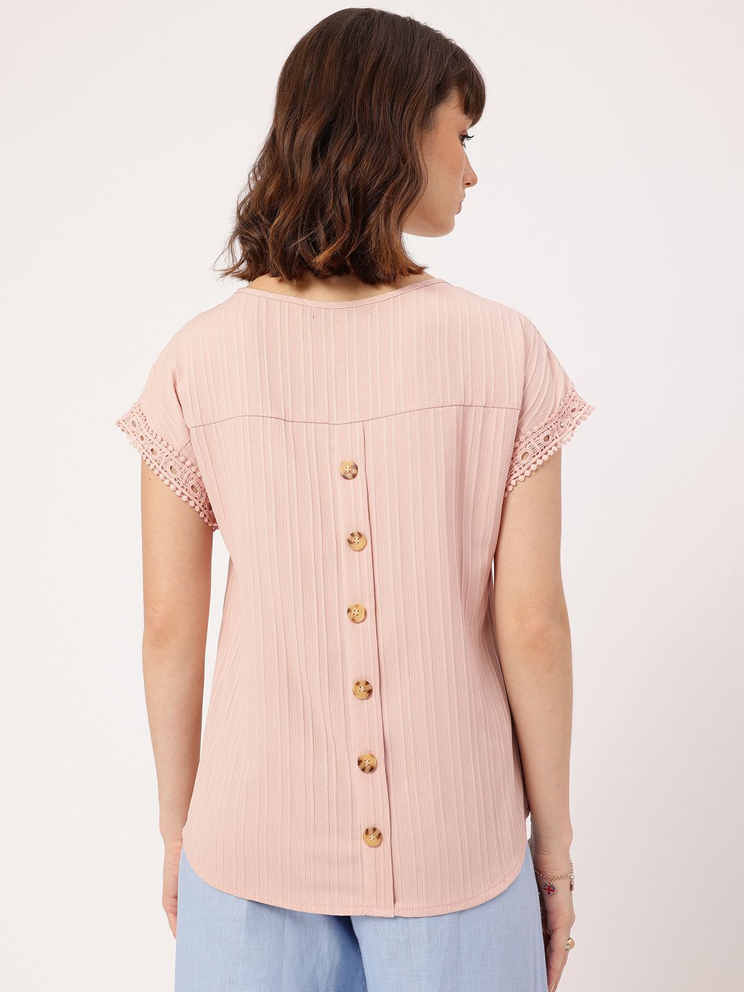 DressBerry Lace Love Self-Striped A-Line Top