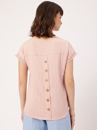 DressBerry Lace Love Self-Striped A-Line Top