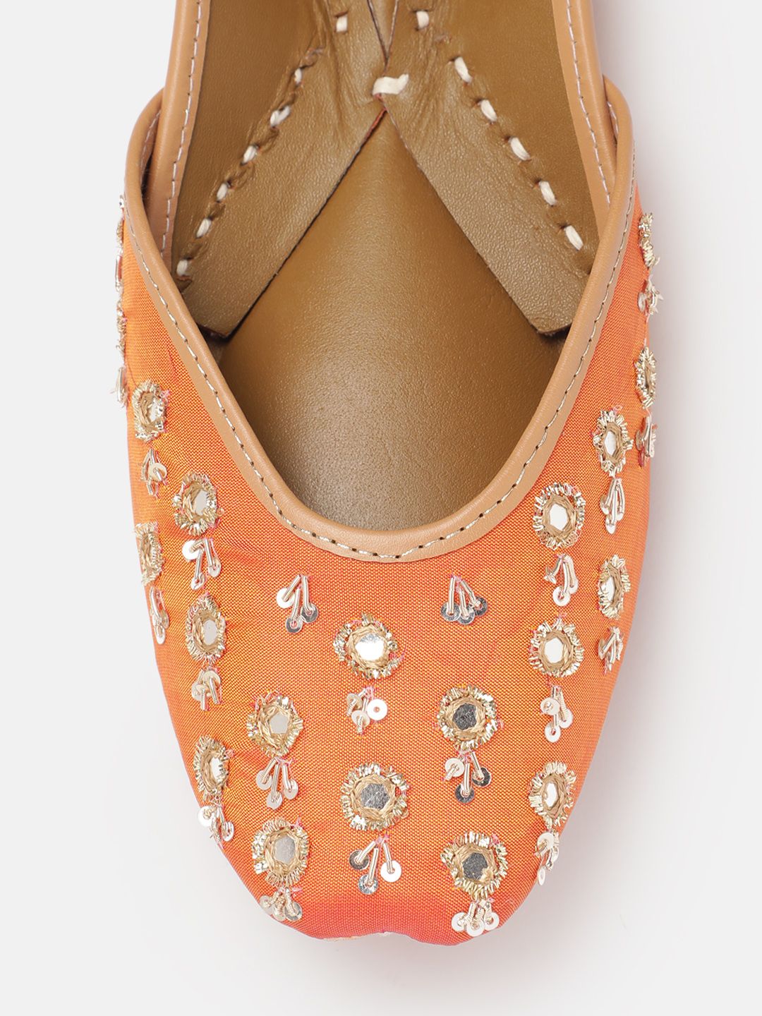 House of Pataudi Women Embellished Leather Mojaris
