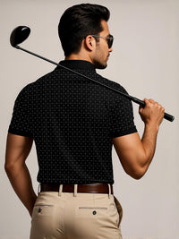 ADRO Men Black Cotton Tshirts
