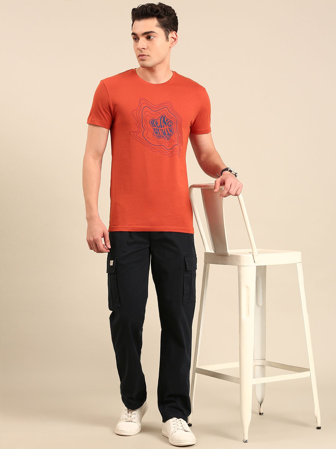 Being Human Typography Printed Pure Cotton T-shirt