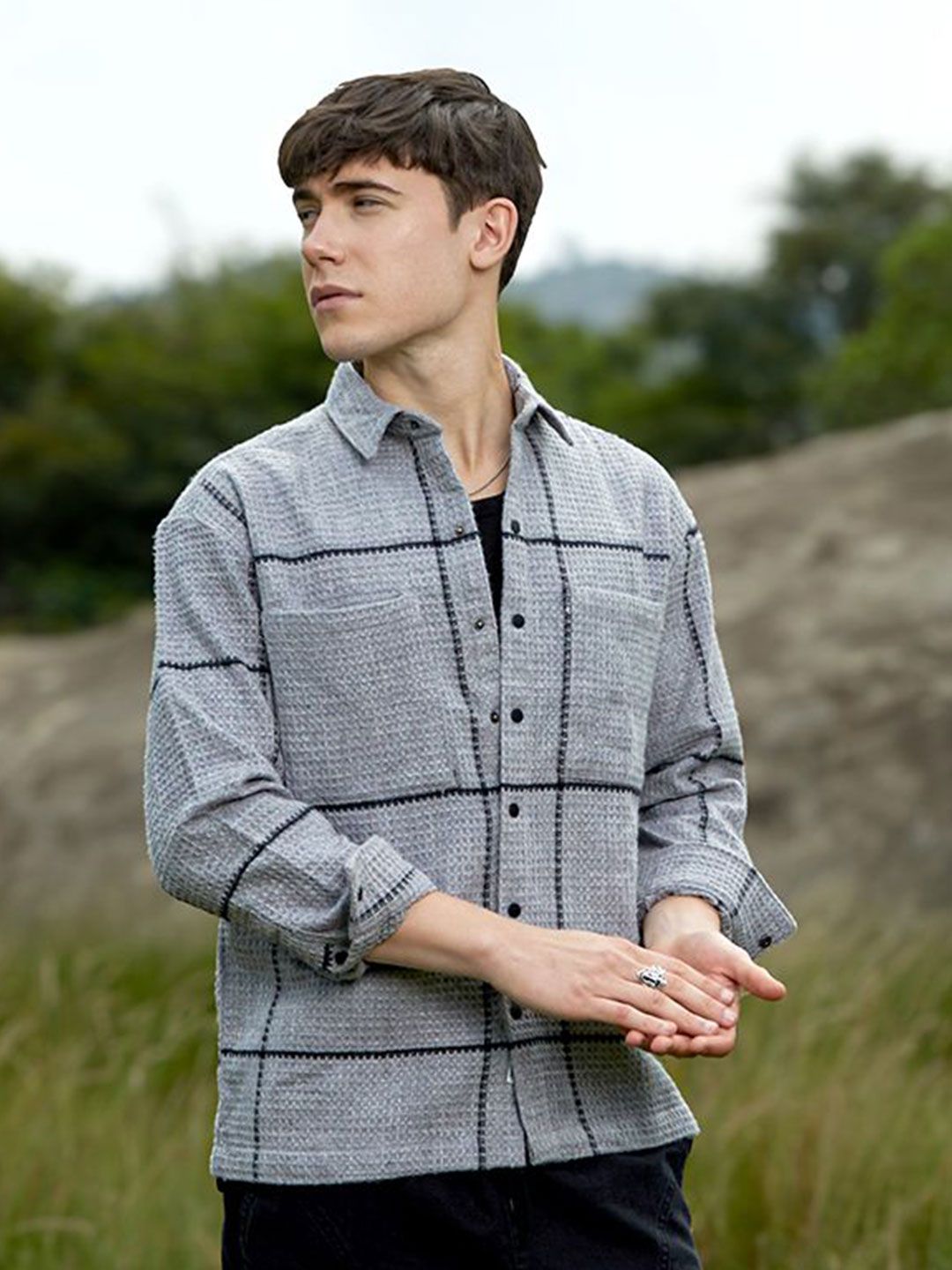 Campus Sutra Men Comfort Opaque Checked Casual Shirt