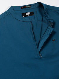 Thomas Scott Men Solid Mandarin Collar Cotton T-Shirt