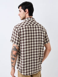 SPYKAR Men Spread Collar Checked Cotton Casual Shirt