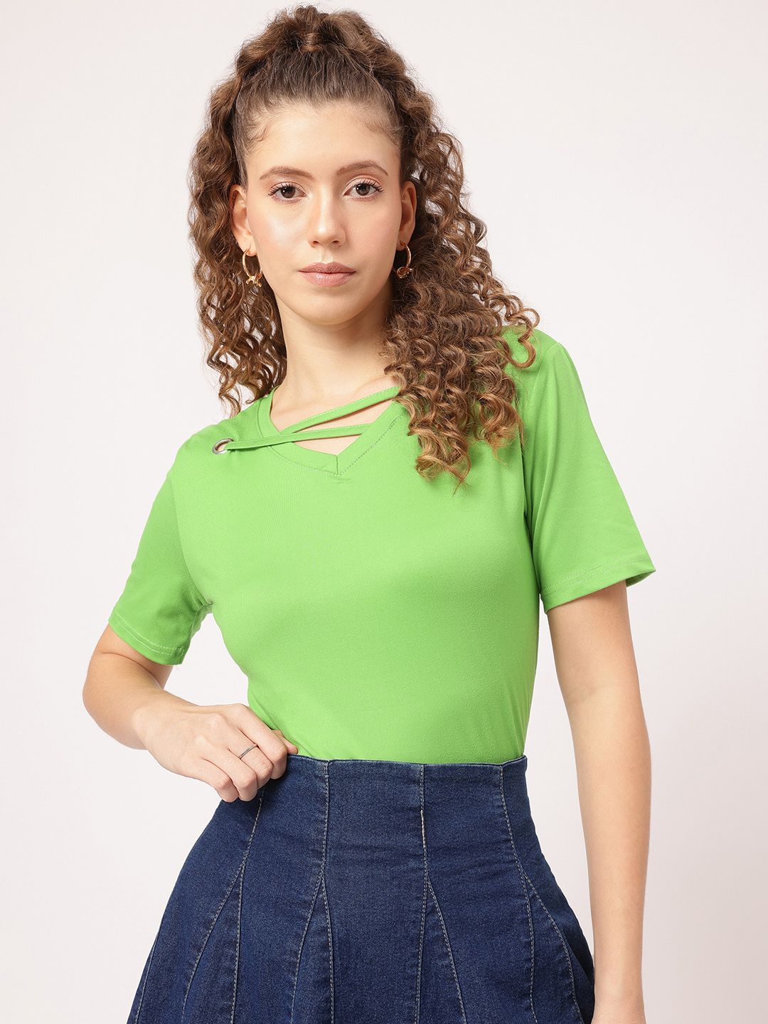 DressBerry Romantic & Rebel Criss-Cross V-Neck Top