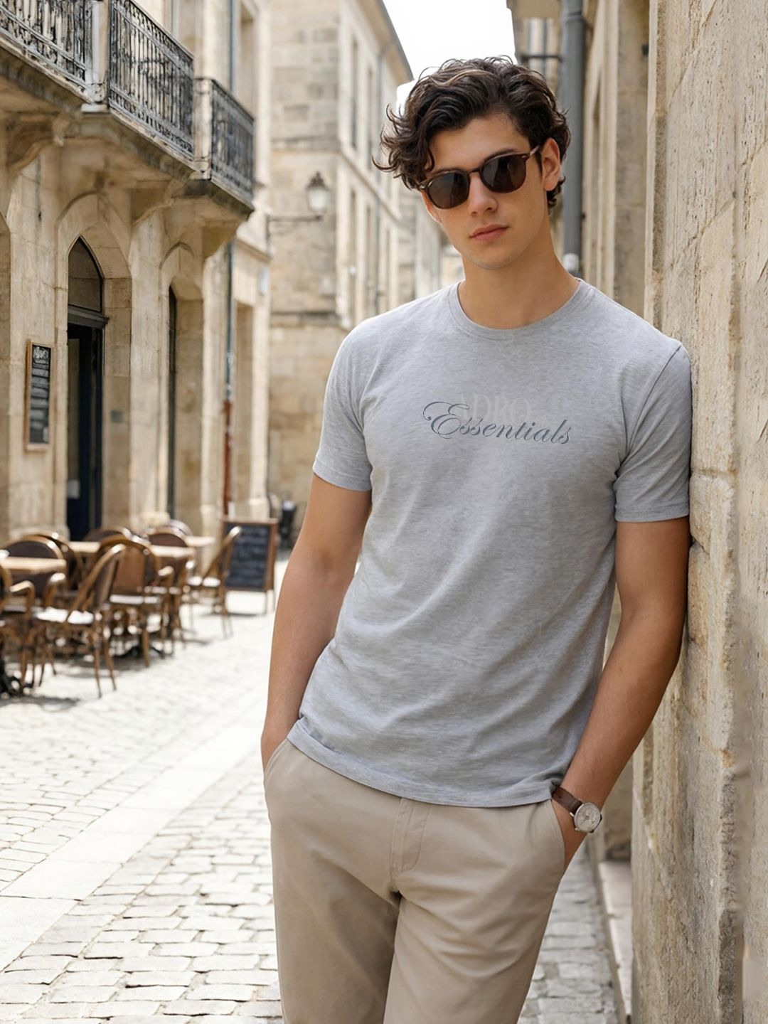 ADRO Men Brand Logo Printed T-shirt