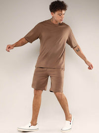 Campus Sutra Round Neck Short Sleeves T-Shirt With Shorts