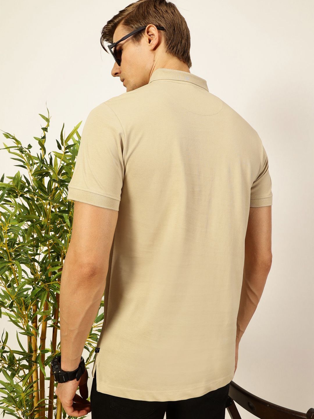 Thomas Scott Men Solid Polo Collar Cotton T-shirt