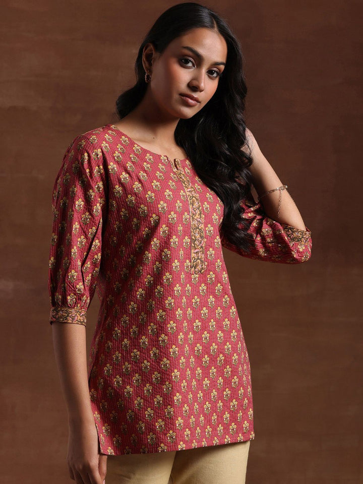 Libas Floral Printed Mirror Work Mirror Work Anarkali Kurti