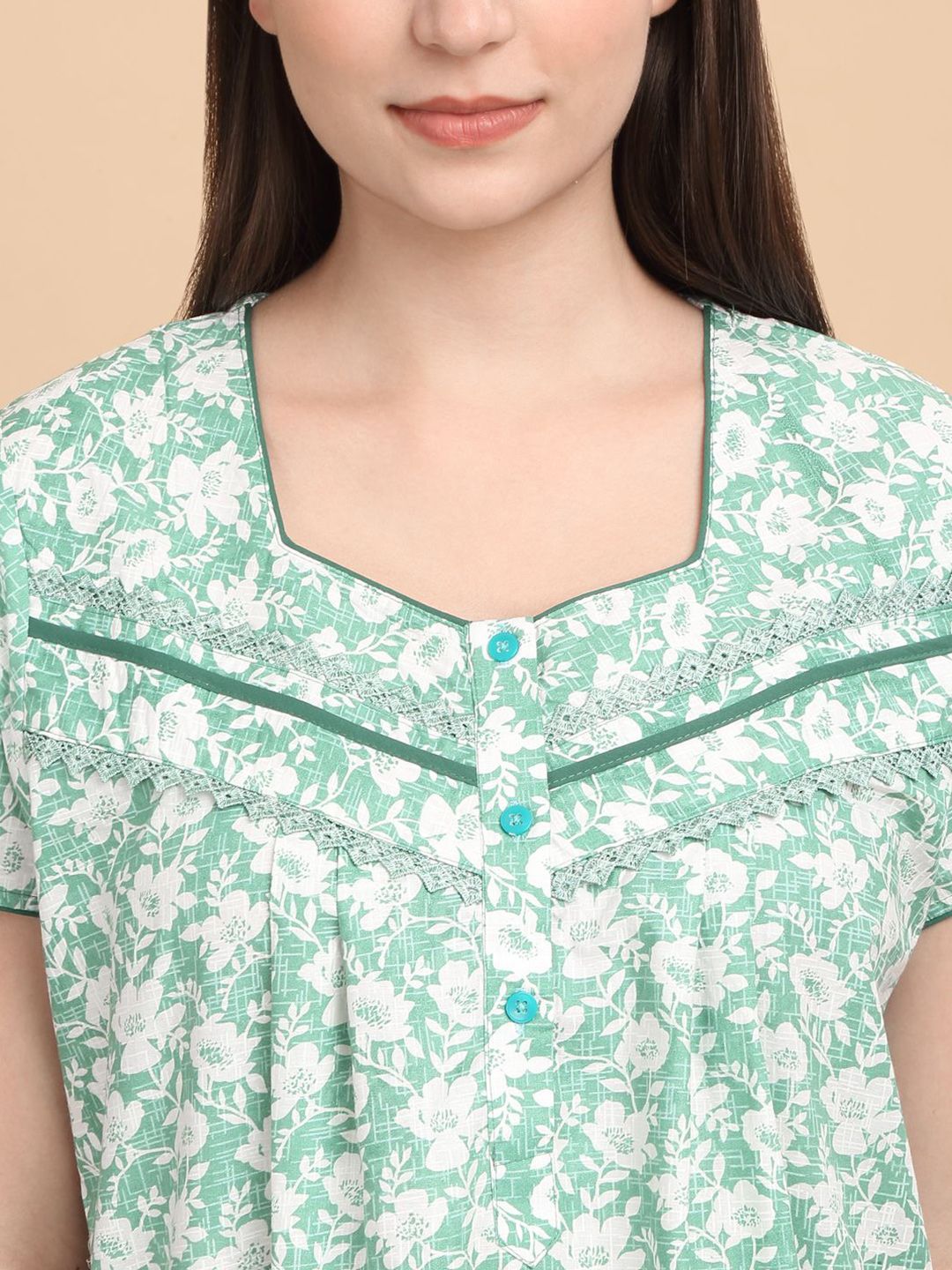 Sweet Dreams Floral Printed Pure Cotton Maxi Nightdress