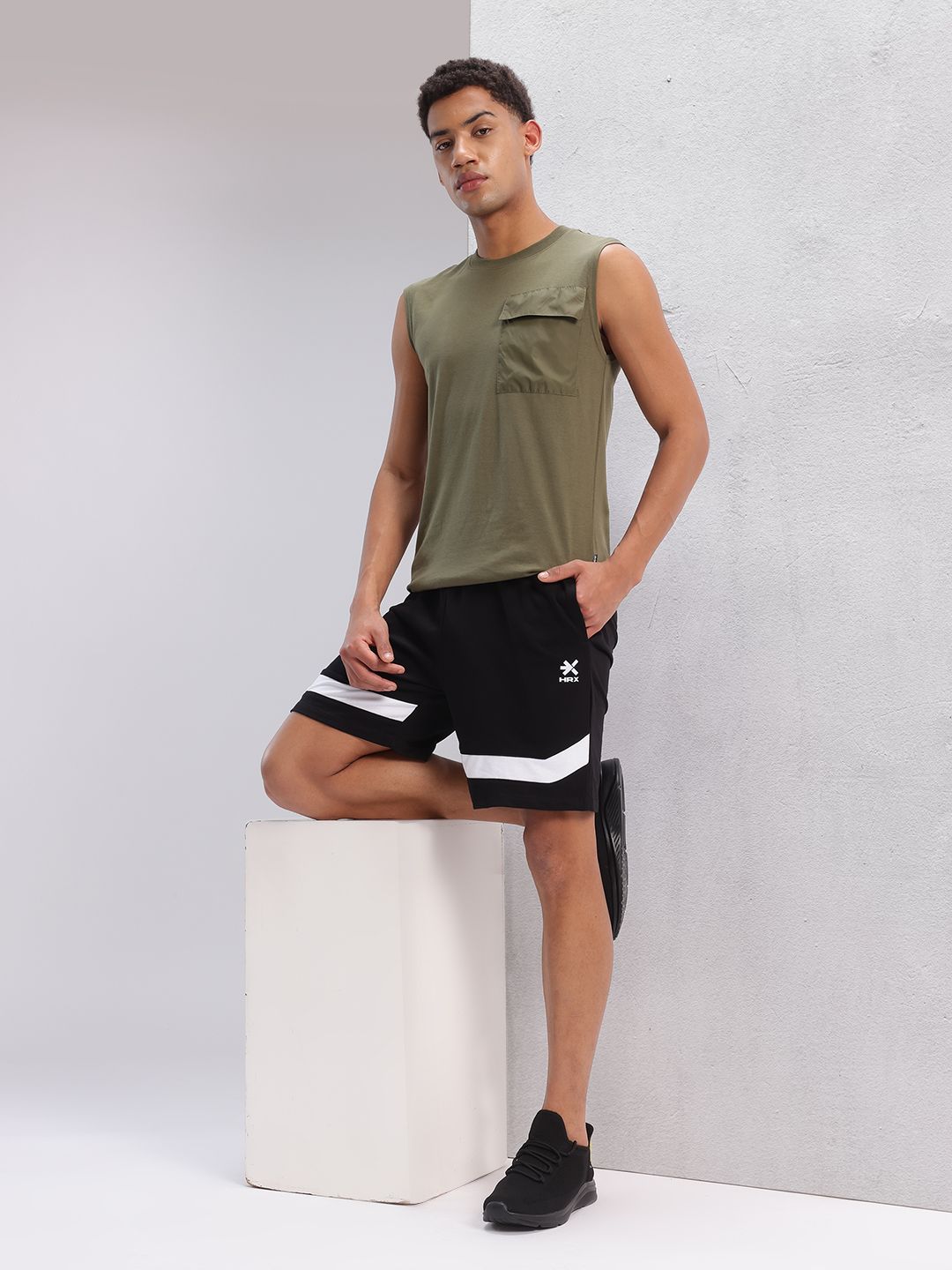 HRX by Hrithik Roshan Men Mid-Rise Colourblocked Lifestyle Shorts