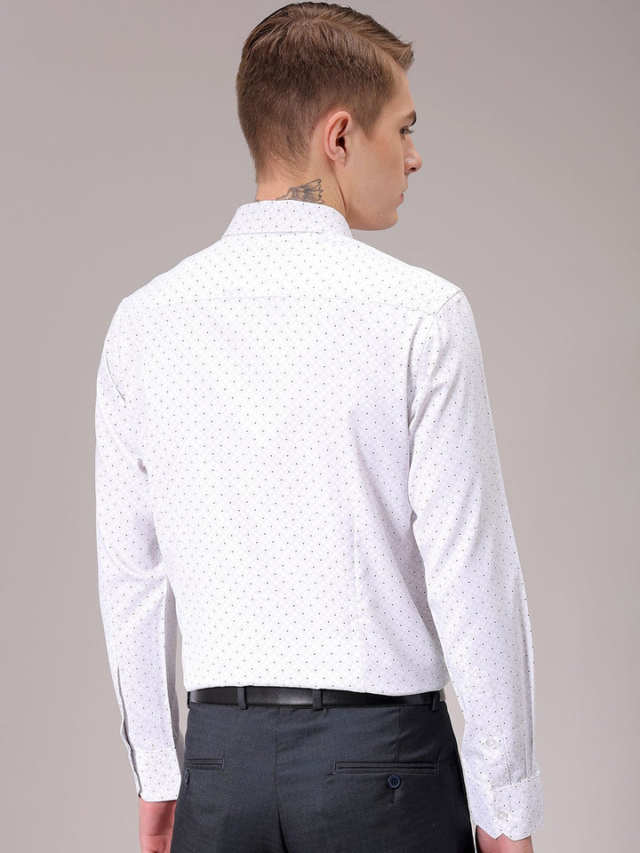 The Indian Garage Co. X Luxe Men Spread Collar Micro Ditsy Printed Slim Fit Formal Shirt