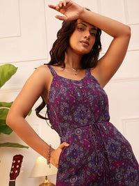 Wanita quiero mencetak jumpsuit asas