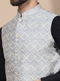 Anouk Black Floral Sulam Kurta Kapas Tulen Labuci Lurus dengan Churidar
