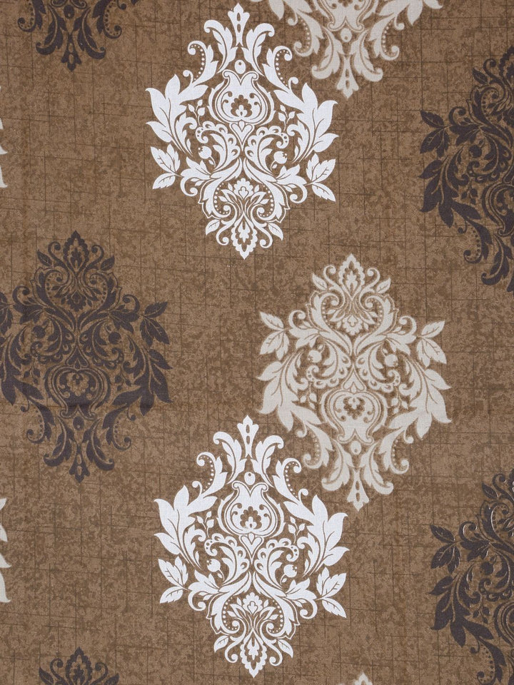 Myntra Elegant Homes Coklat & Putih Kapas Bunga 400 TC Set Cadar King 2.50 m x 2.25 m