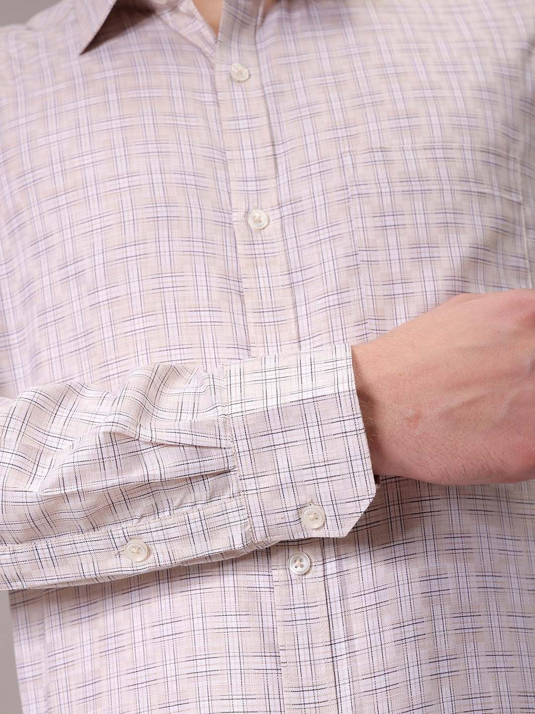 The Indian Garage Co. X Luxe Men Spread Collar Tartan Checked Slim Fit Formal Shirt