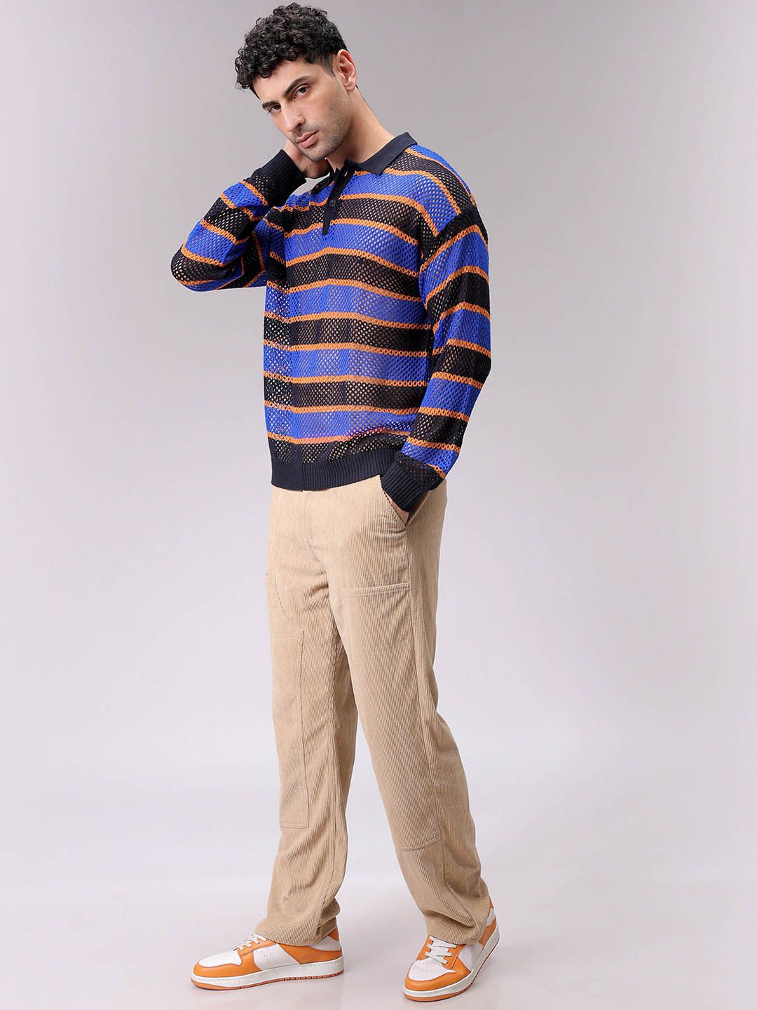 The Indian Garage Co Men Long Sleeves Striped Pullover