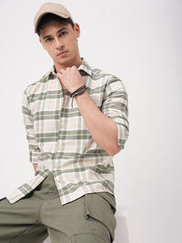 VASTRADO Men Classic Slim Fit Opaque Checked Casual Shirt