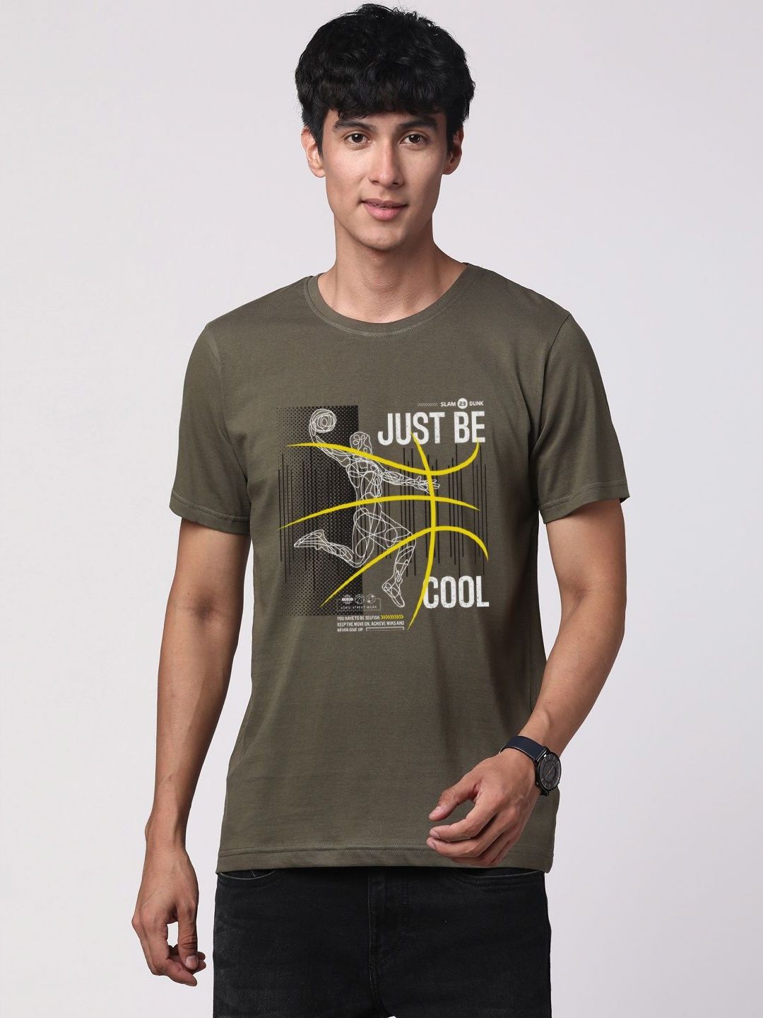 ADRO Men Graphic Printed Cotton T-shirt