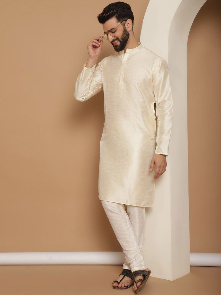 Anouk Men Regular Dupion Silk Kurta With Churidar