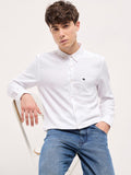 THE BEAR HOUSE Men Button-Down Collar Solid Pure Cotton Slim Fit Shirt