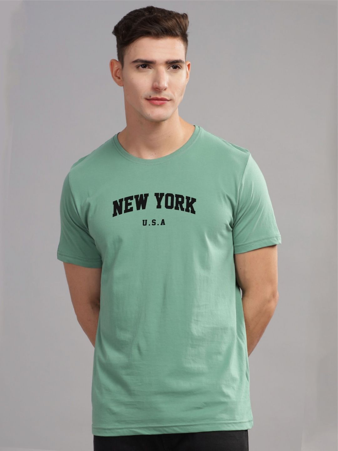ADRO Men Typography Printed Raw Edge T-shirt