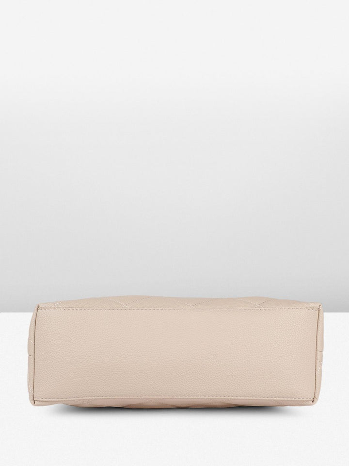 DressBerry Textured Structured Shoulder Bag with Quilted