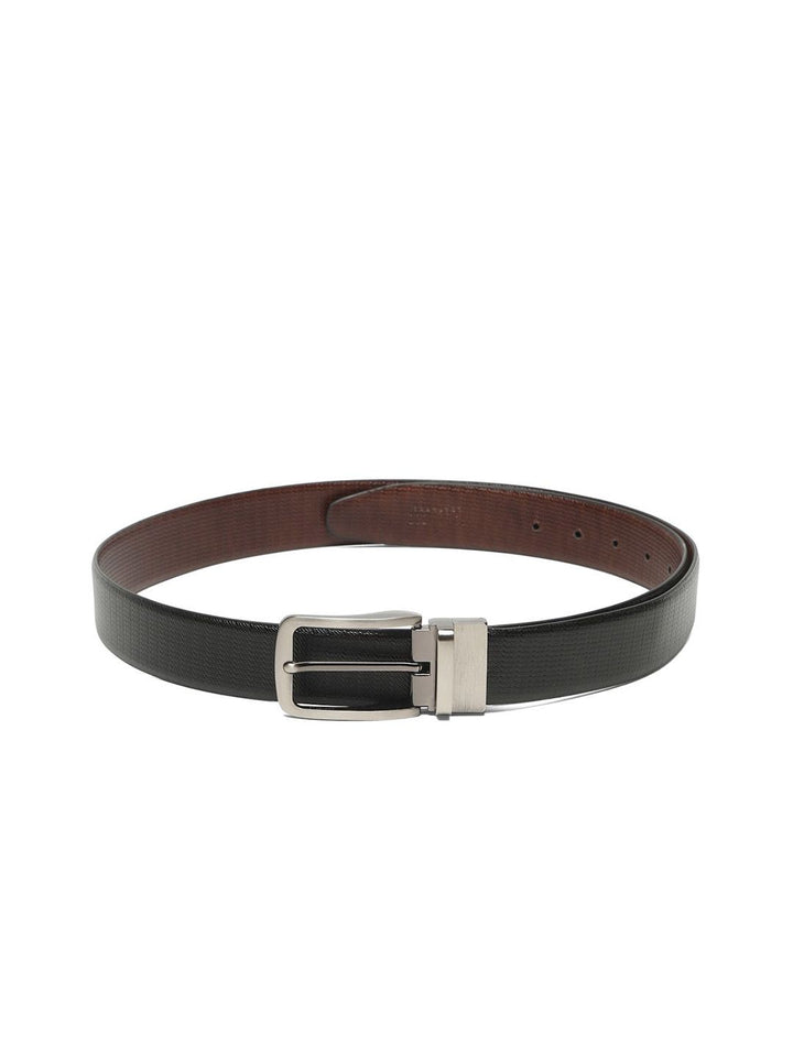 Teakwood Leathers Men Textured Leather Reversible Formal Belt