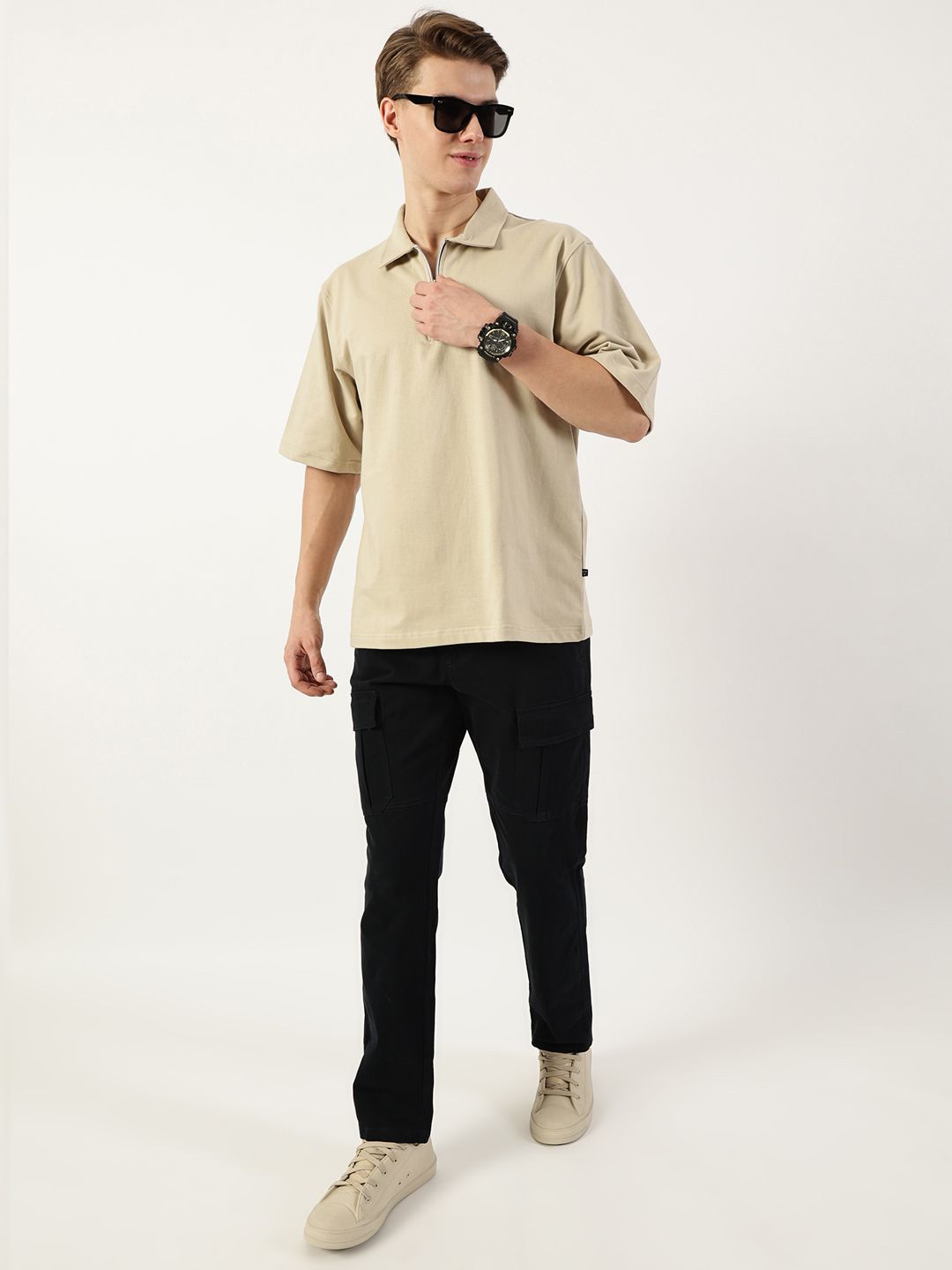 Thomas Scott Men Smart Easy Wash Cargos Trousers