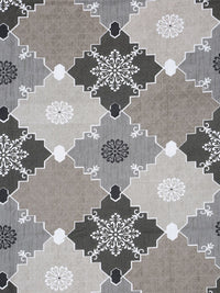 Myntra Elegant Homes Grey & Beige Geometric Pure Cotton 400TC King Bedsheet Set-2.5mX2.25m