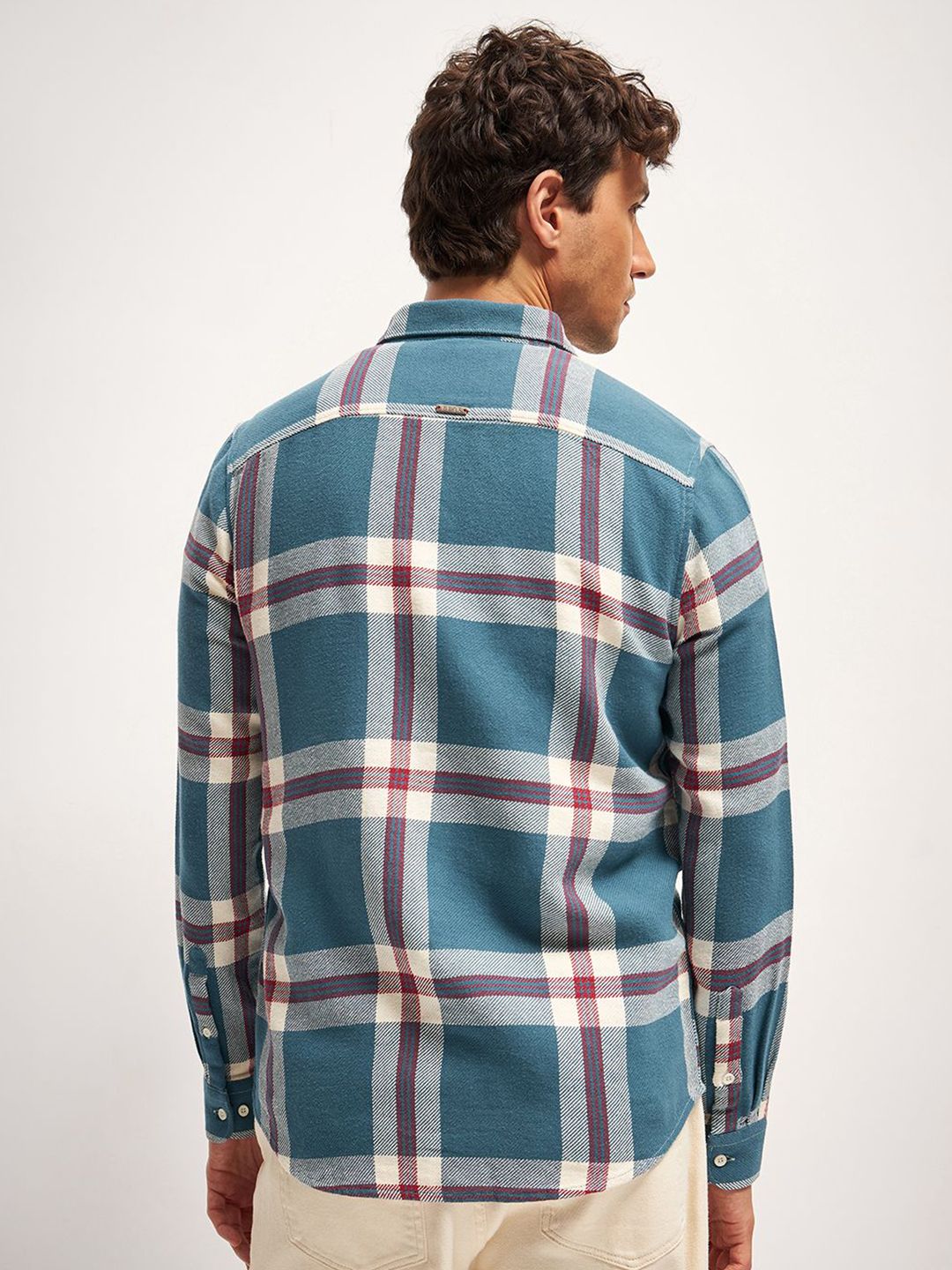THE BEAR HOUSE Men Tartan Checks Opaque Slim Fit Casual Shirt