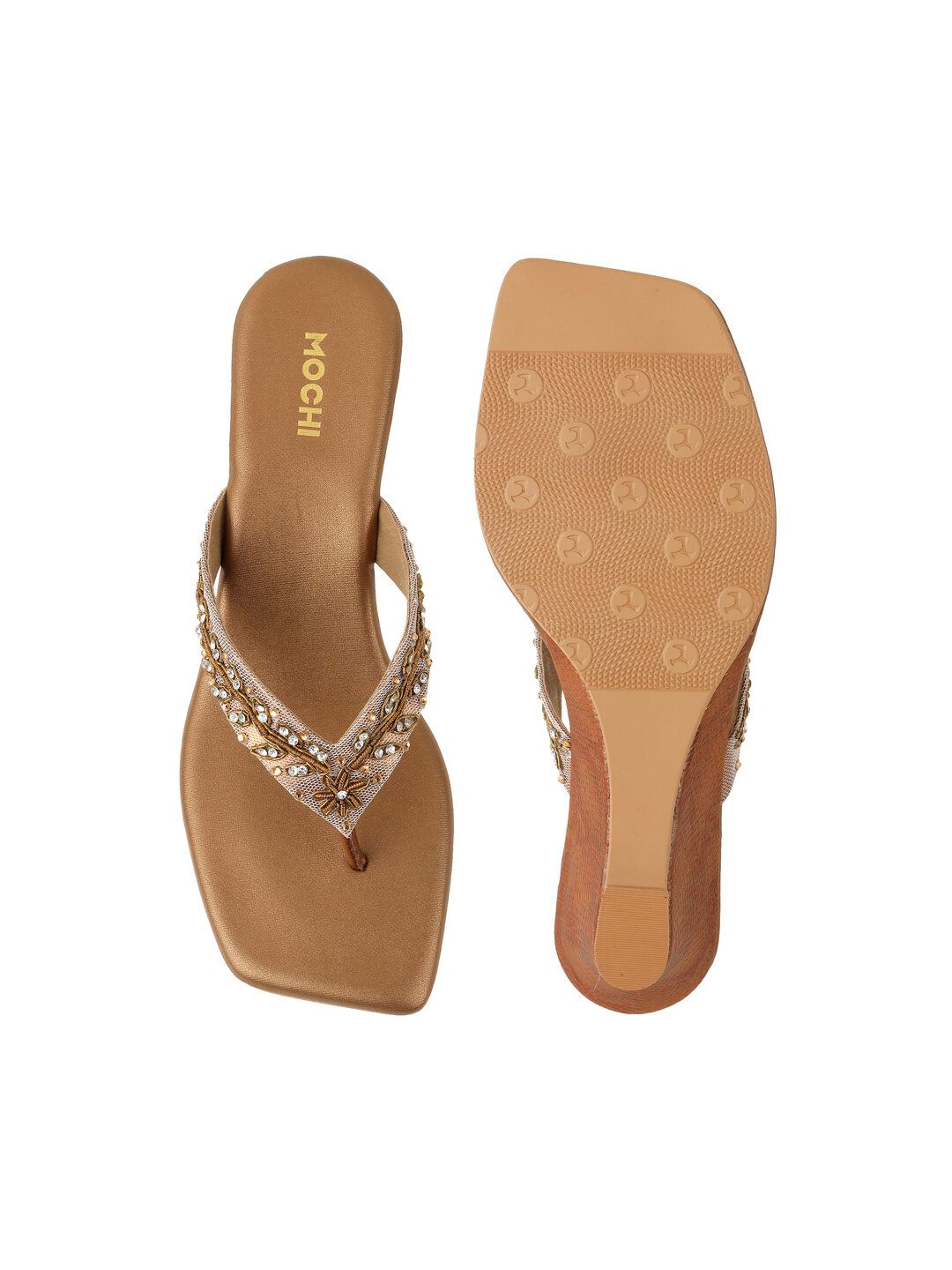 Mochi Embellished Wedge Sandals