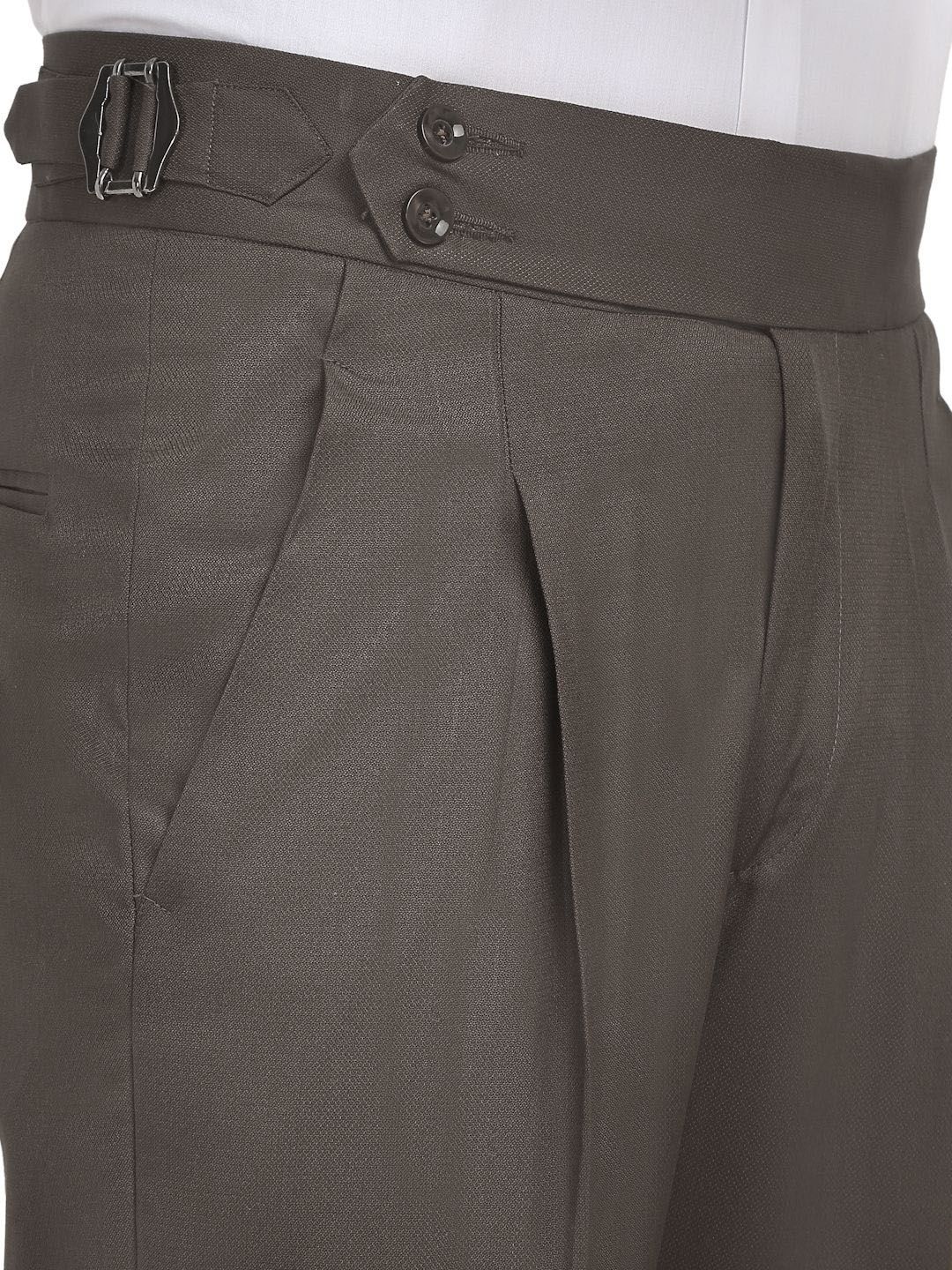 KLOTTHE Men's Brown Slim Fit Gurkha Pants