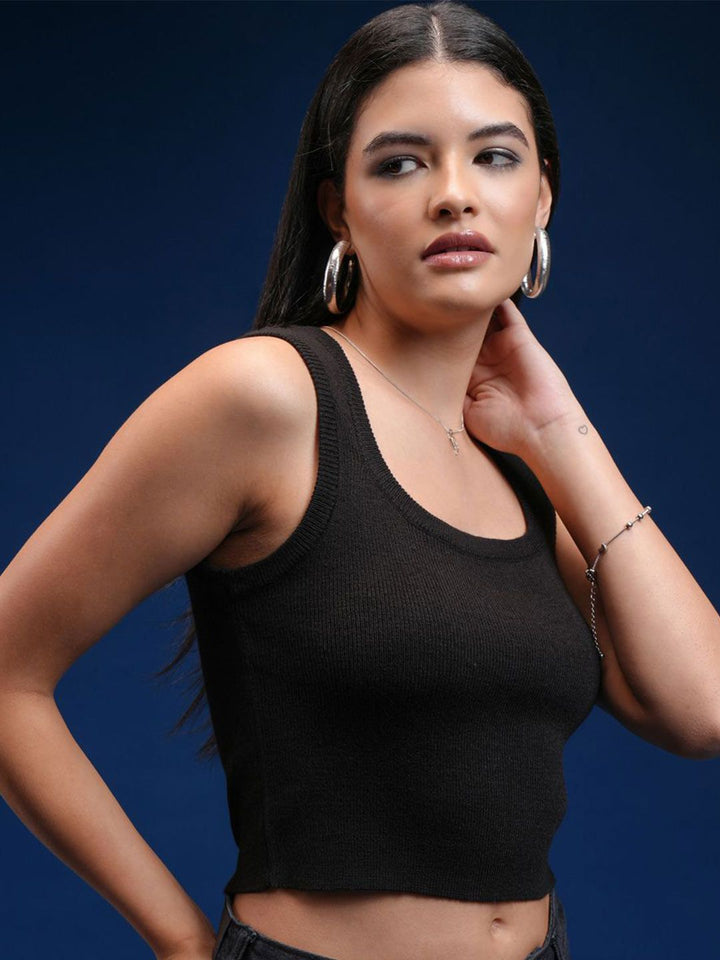 Tokyo Talkies Women Sleeveless Tank Crop Top