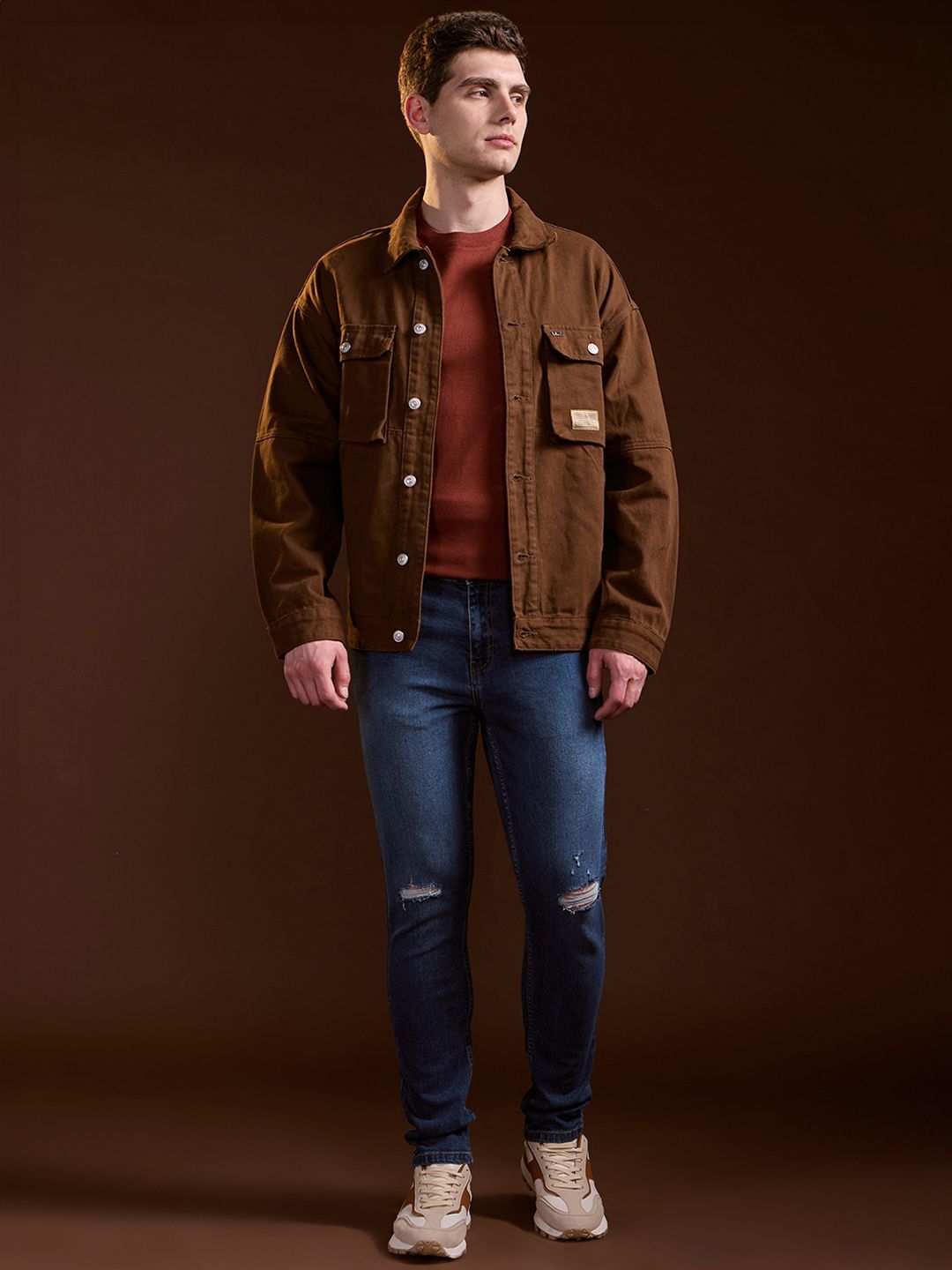 THE BEAR HOUSE Men Slim Fit Slash Knee Stretchable Jeans