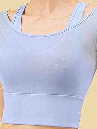 HRX by Hrithik Roshan Round Neck Short Sleeves Crop Top