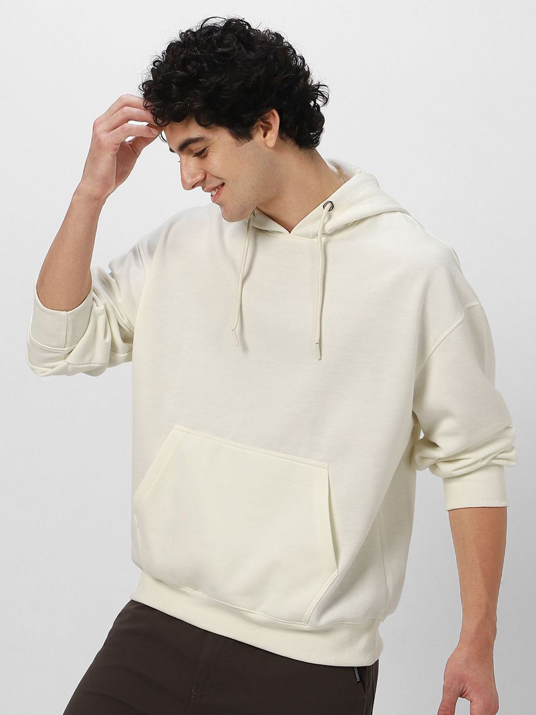 Urbano Fashion Men Solid Oversized Hooded Neck Sweatshirt