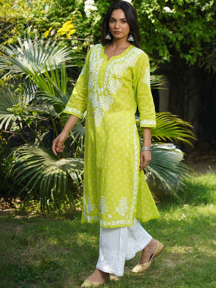 Rumah Chikankari Wanita Bercetak Cotton Chikankari Kurta