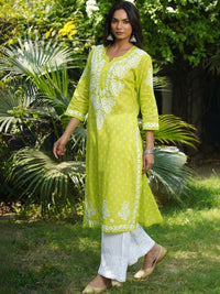 Rumah Chikankari Wanita Bercetak Cotton Chikankari Kurta