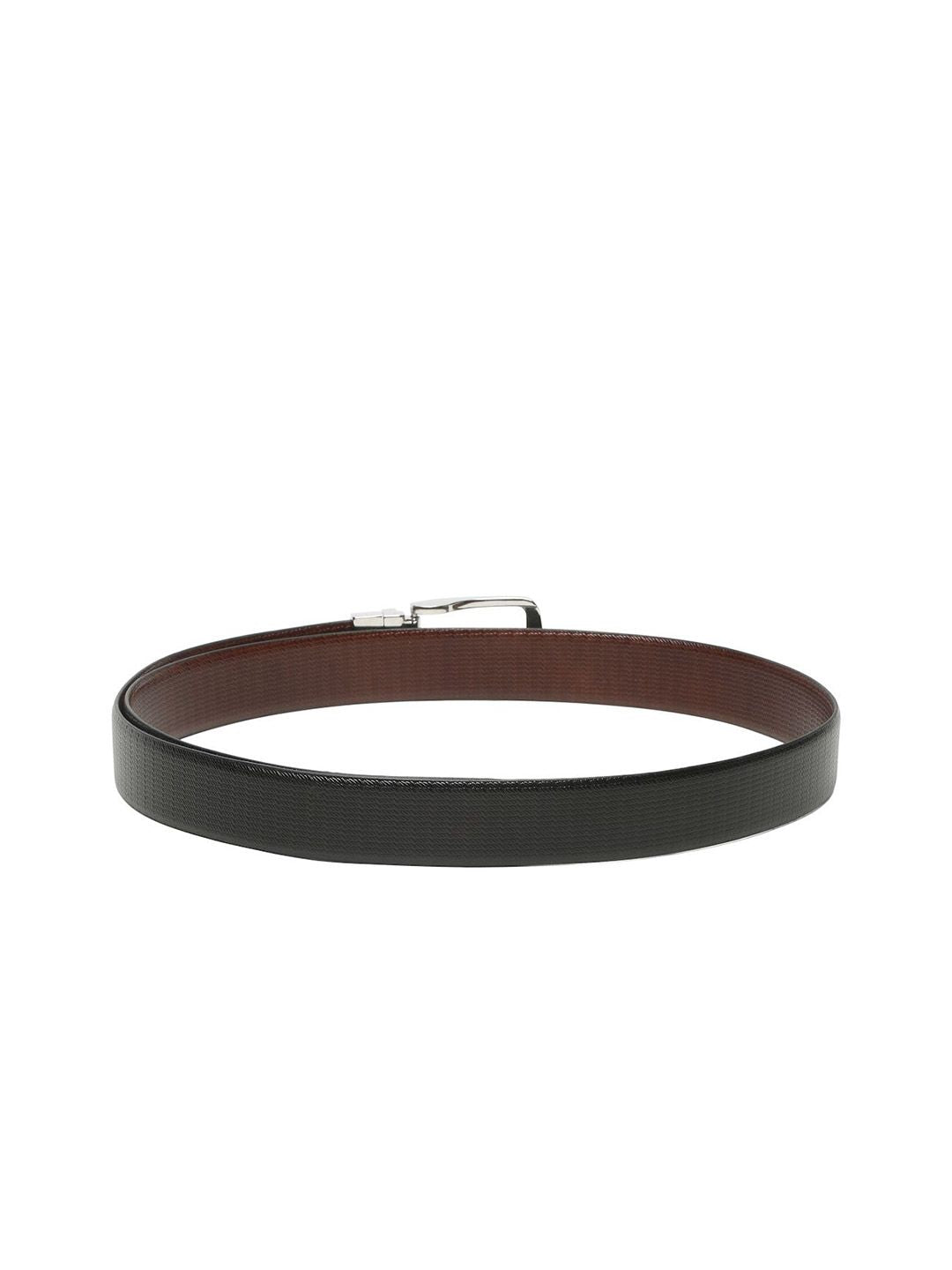 Teakwood Leathers Men Textured Leather Reversible Formal Belt