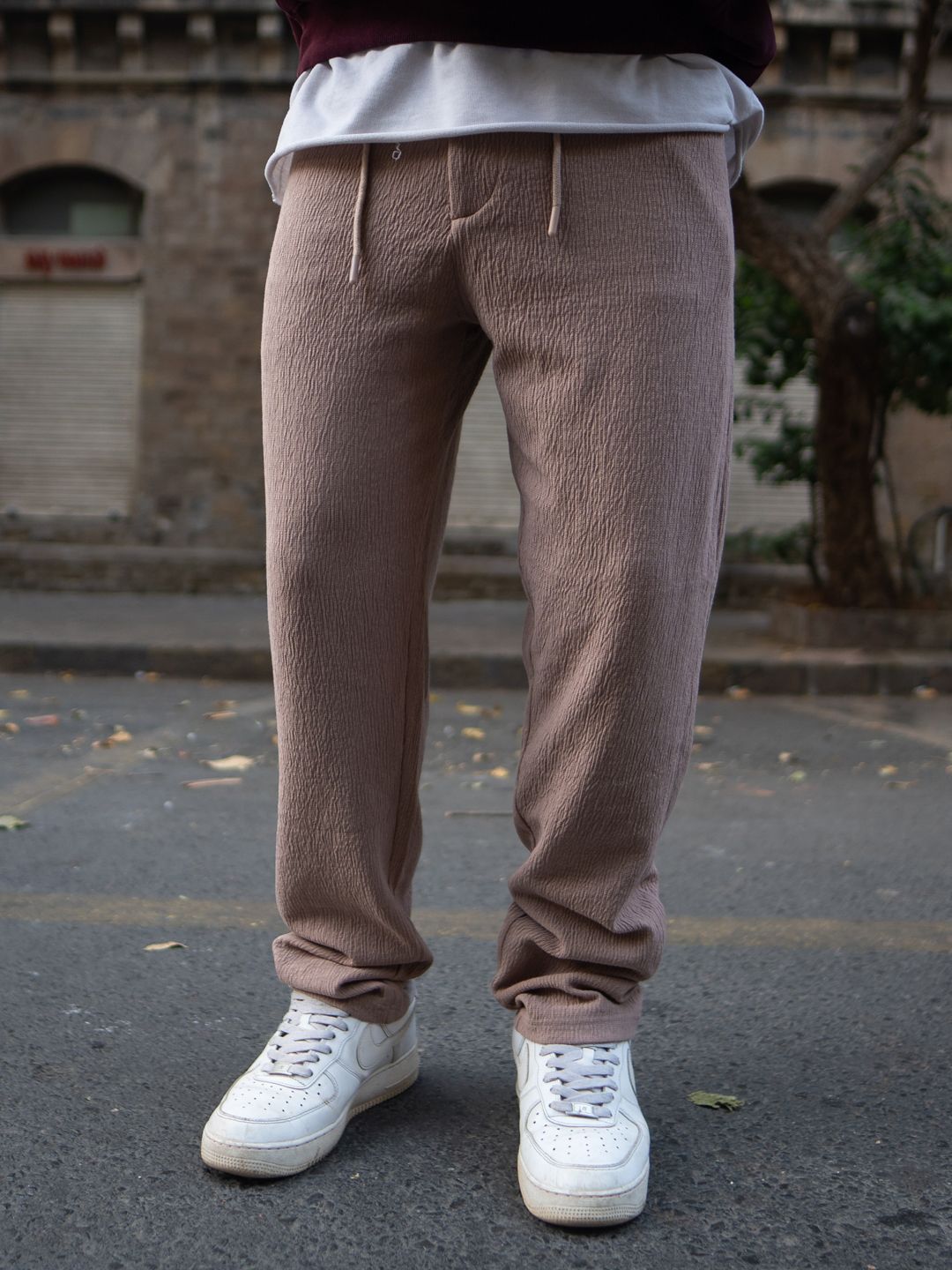 Powerlook Men Dark Beige Knit Pant
