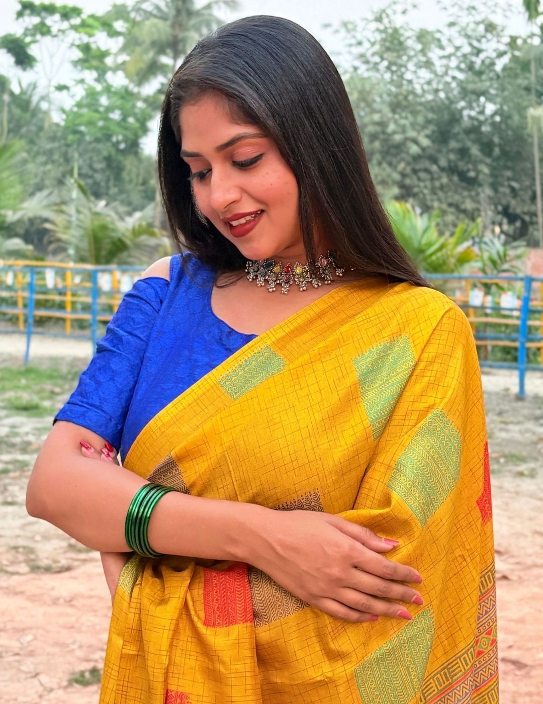 KALINI Ethnic Motifs Silk Blend Saree