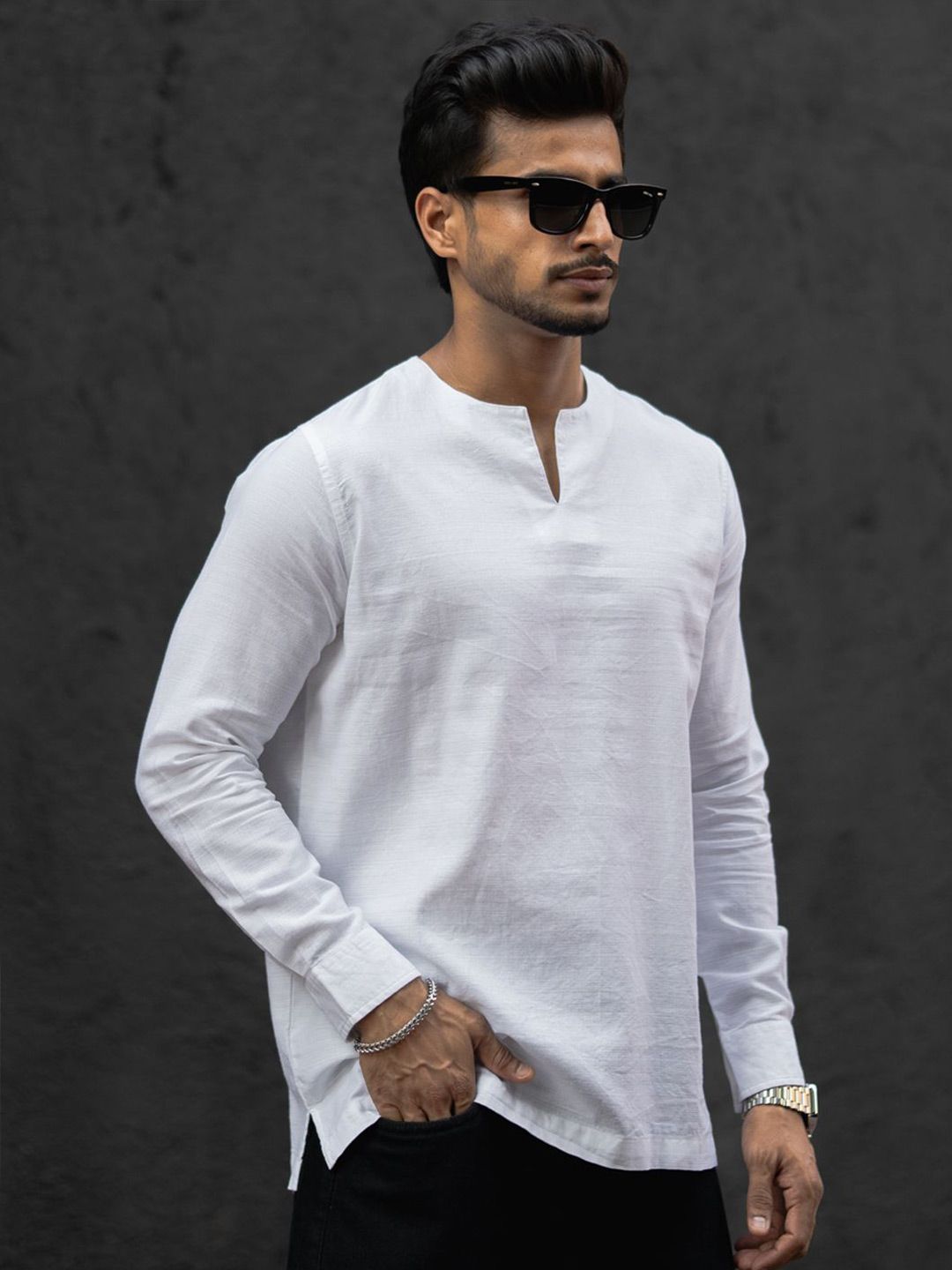 Powerlook Collarless Casual Shirt