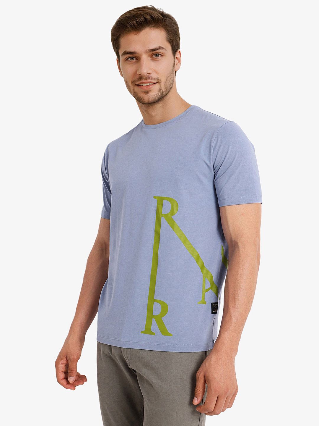 RARE RABBIT Men Typography Printed V-Neck T-shirt