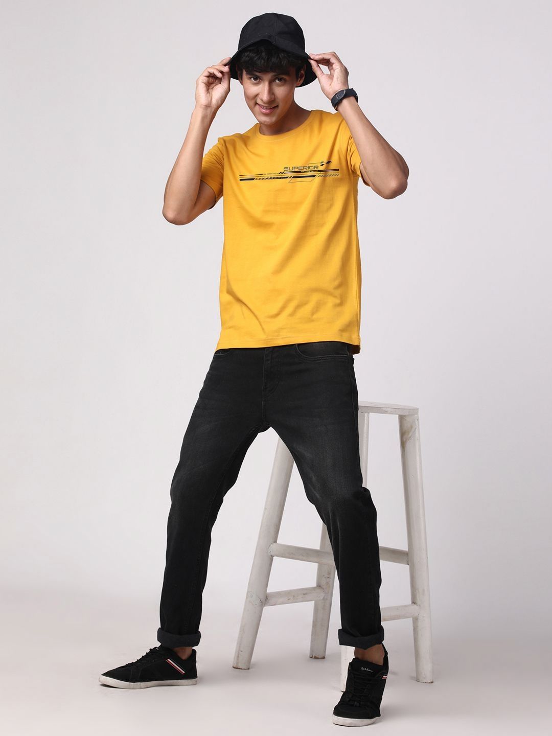 ADRO Men Graphic Printed Round Neck Cotton T-shirt