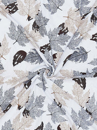 Monte Carlo Stanley White & Grey Printed 144 TC King Bedsheet Set 1.85 m x 1.95 m